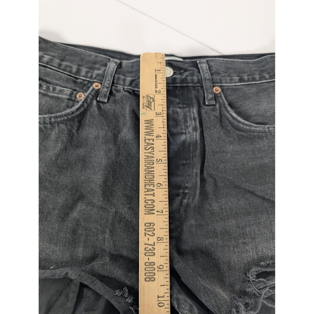 AGOLDE Shorts Womens 26 Black Parker Exposed Pockets Denim High Rise Cutoff - Picture 12 of 13